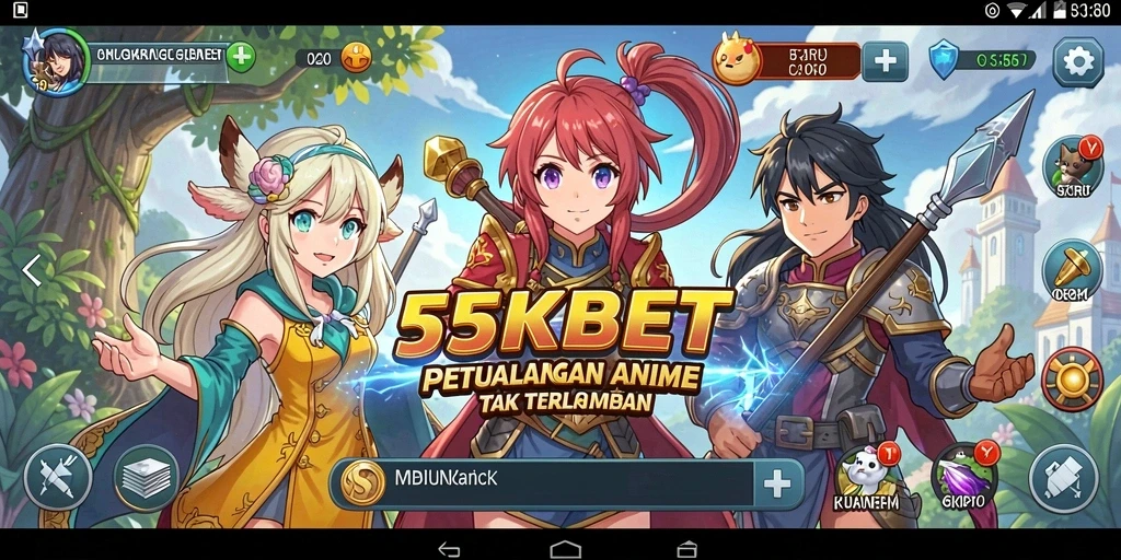 Tangkapan layar gameplay 55KBET dengan karakter Anime yang memikat.