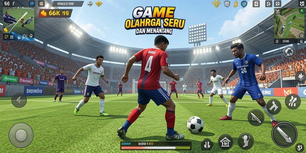 Tampilan gameplay menakjubkan dari 66K yang penuh aksi olahraga.