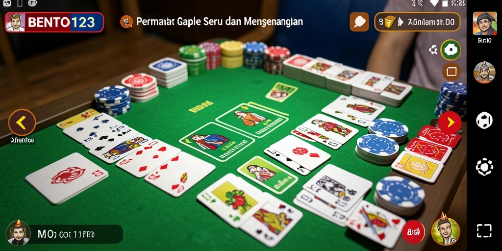 Tampilan gameplay BENTO123 yang seru dalam permainan Gaple.