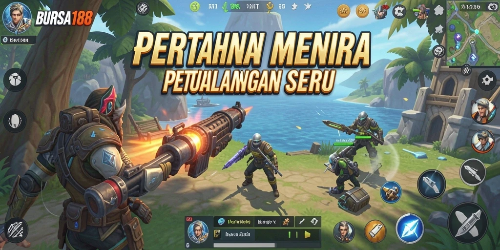 Tampilan gameplay BURSA188 yang menegangkan di medan pertempuran Tower Defense.