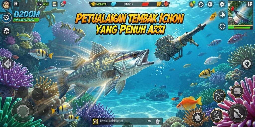 Gameplay menarik D200M dengan aksi Tembak Ikan yang seru.