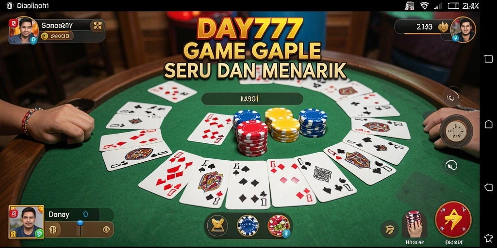 Screenshot gameplay DAY777 menampilkan suasana Gaple yang seru.
