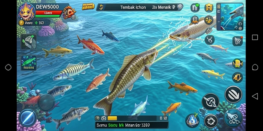 Tampilan menarik dari gameplay Tembak Ikan DEWI5000.
