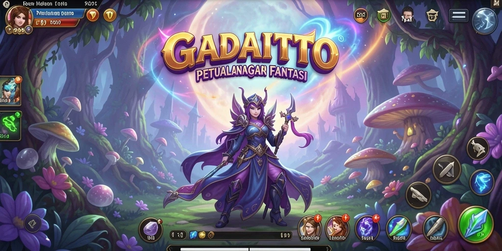 Screenshot utama GADAITOTO menampilkan aksi seru dalam petualangan RPG.