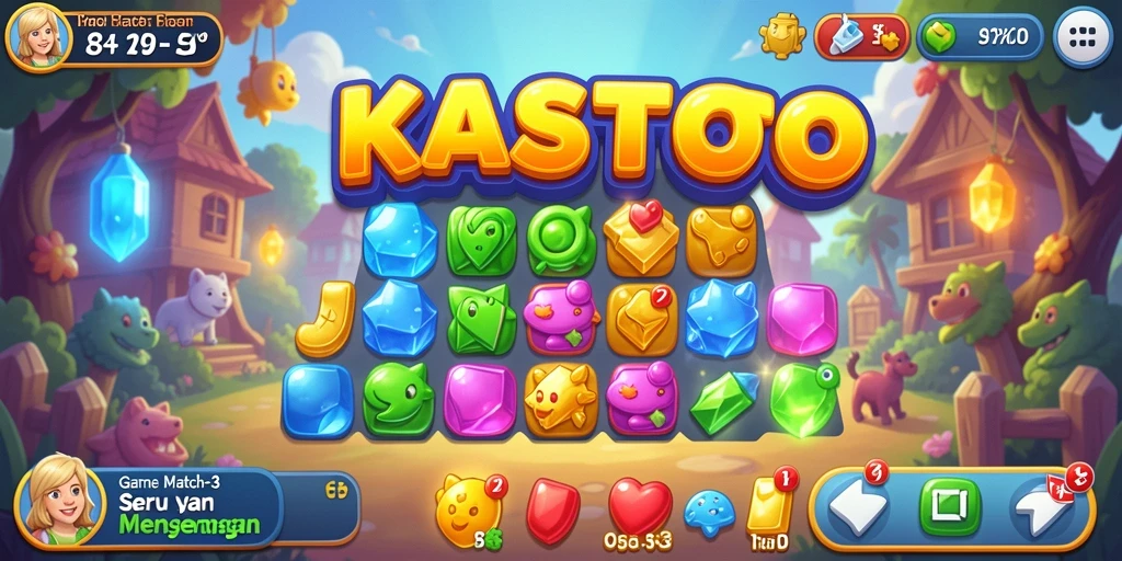 Tampilan gameplay KASTOTO yang seru dan menantang dalam kategori Match-3.