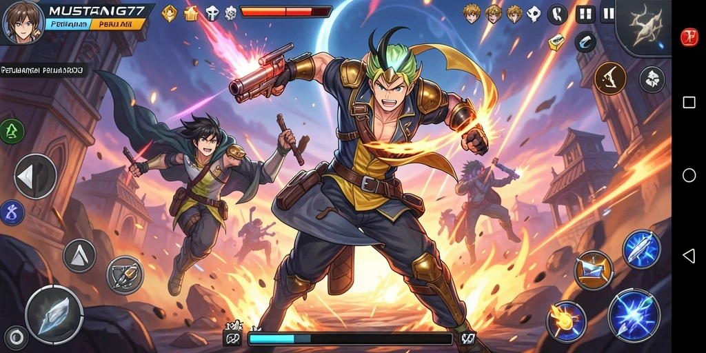 Tangkapan layar mendebarkan dari gameplay MUSTANG77 yang penuh aksi.