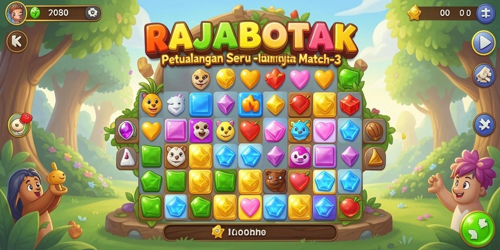 Tampilan gameplay seru dari RAJABOTAK dalam genre Match-3.