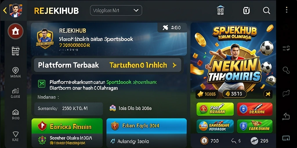 Tampilan utama REJEKIHUB menampilkan berbagai opsi taruhan olahraga.