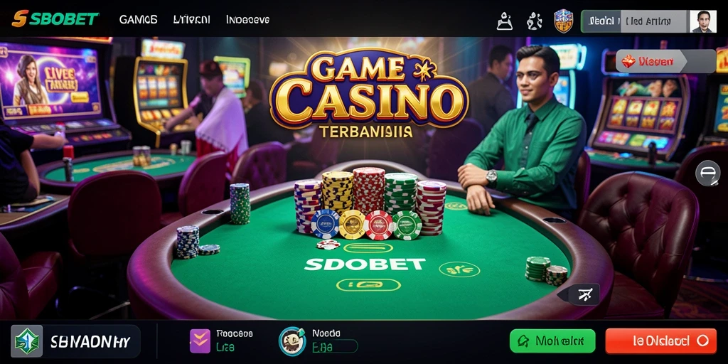 Tampilan menarik dari gameplay Live Casino di aplikasi SBOBET.