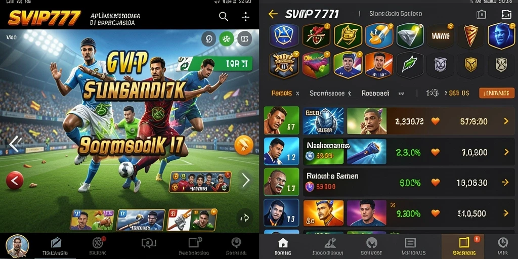 Tampilan gameplay taruhan olahraga di aplikasi SVIP777.