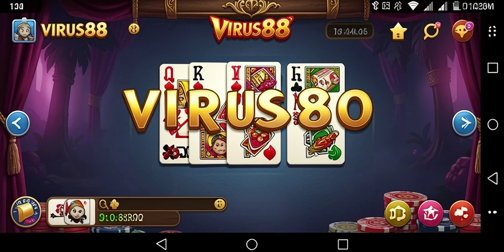 Screenshot utama VIRUS88 menunjukkan gameplay seru Domino.